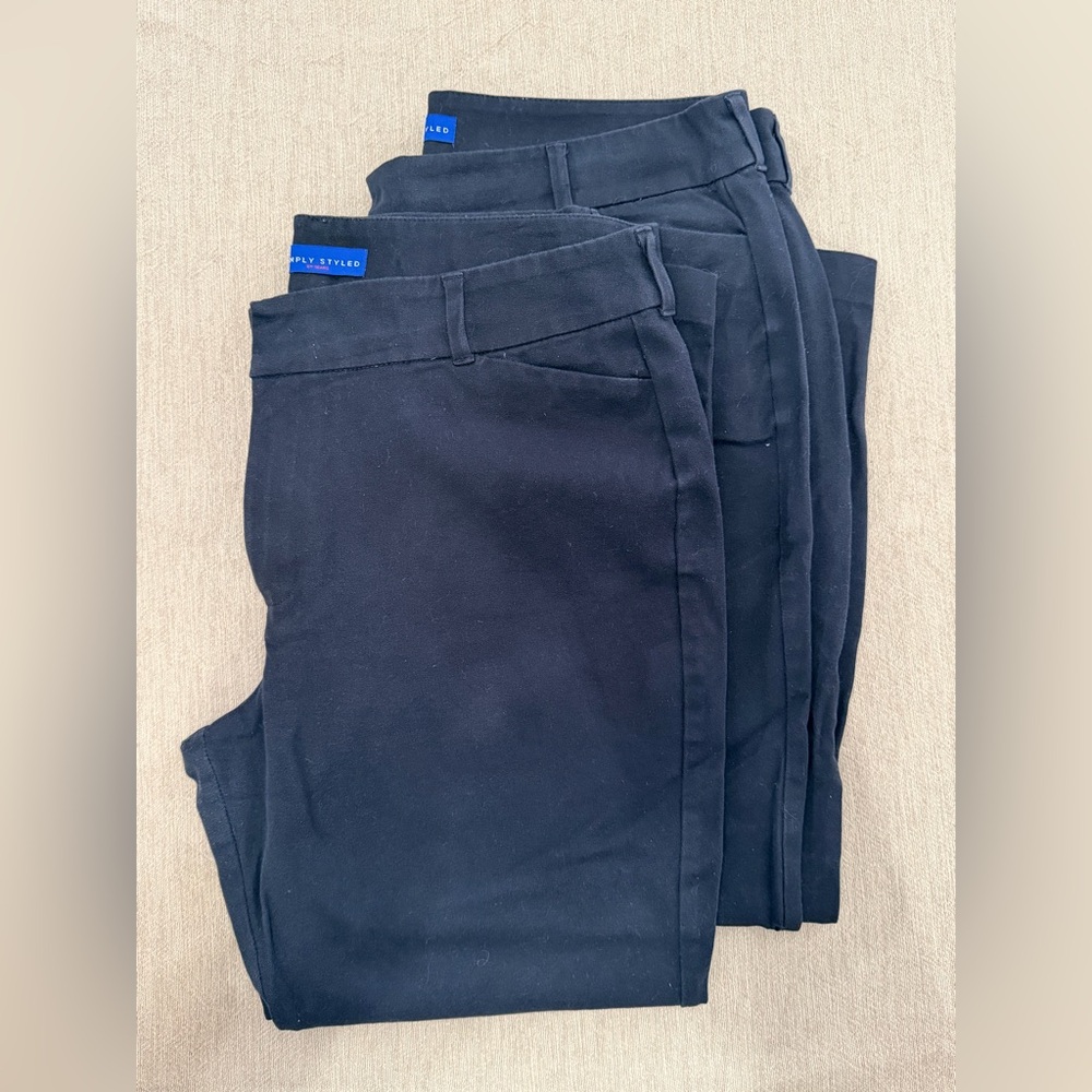 2 Pairs of Simply Styled Black Pants, Size 14